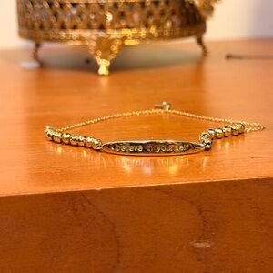 Gorjana Gold 'Believe in Yourself' Beaded Chain Bracelet